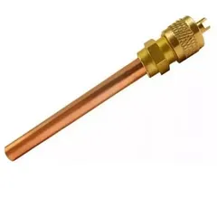 União schraider c/válvula 1/4 cano 10CM