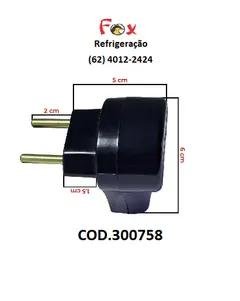 Plugue Pino Macho 2 Pino 10a 250v Preto 90 Graus