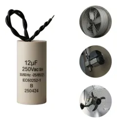 Capacitor Fase 12UF X 250V-Com Fios
