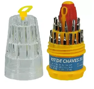 Kit chaves de fenda intercambiaveis com 31 peças